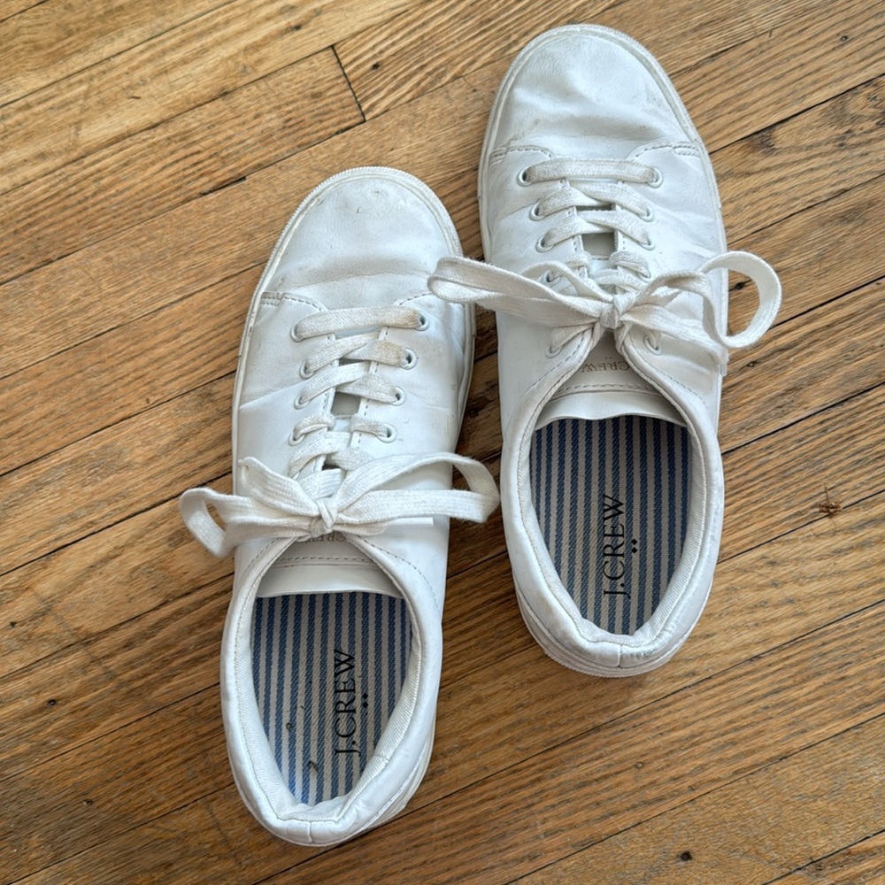 Cute JCrew white sneakers sz 7